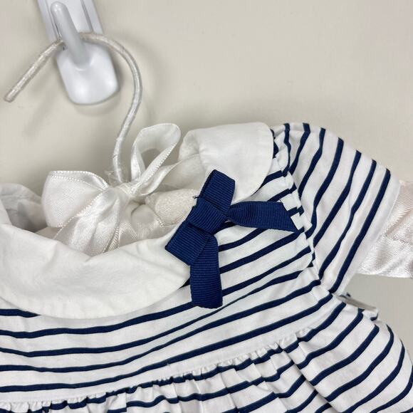 Janie and Jack Navy Striped Floral Set 0-3 Months - Picture 2 of 10